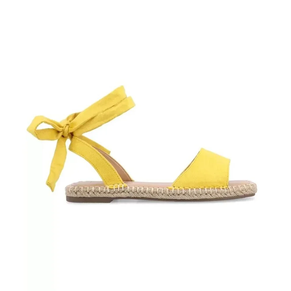 Journee Collection Emelie Espadrille Sandal Yellow 6.5 New $72